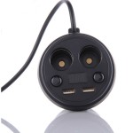 Incarcator, Bricheta dubla auto, 2 x 3.1 A USB, forma pahar, indicare voltaj, afisaj led albastru